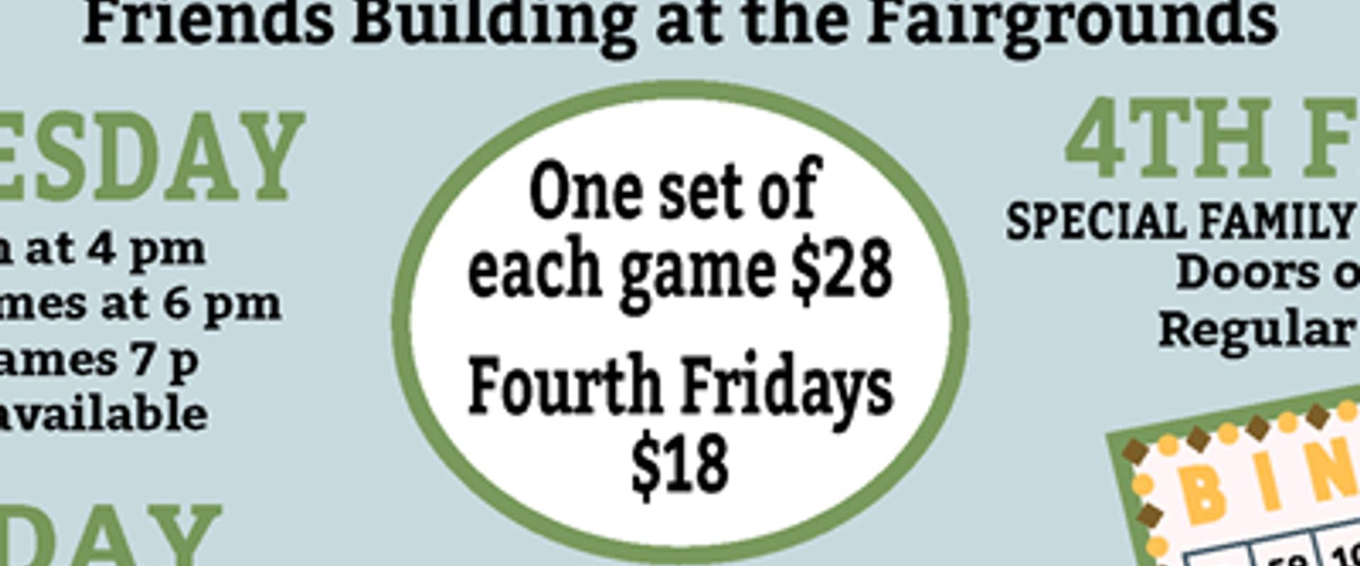 BINGO Friends of the Fairgrounds